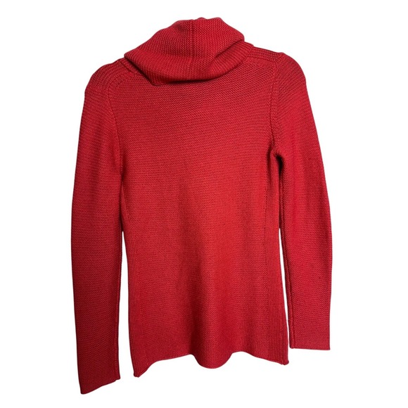 Banana Republic Red Knit Cowl Neck Wool Blend Sweater Long Sleeve Women's Size S - Picture 5 of 9